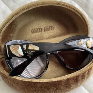 PRADA VOICE 26Q Havana Brown Jewel Butterfly Runway Sunglasses PR26QS